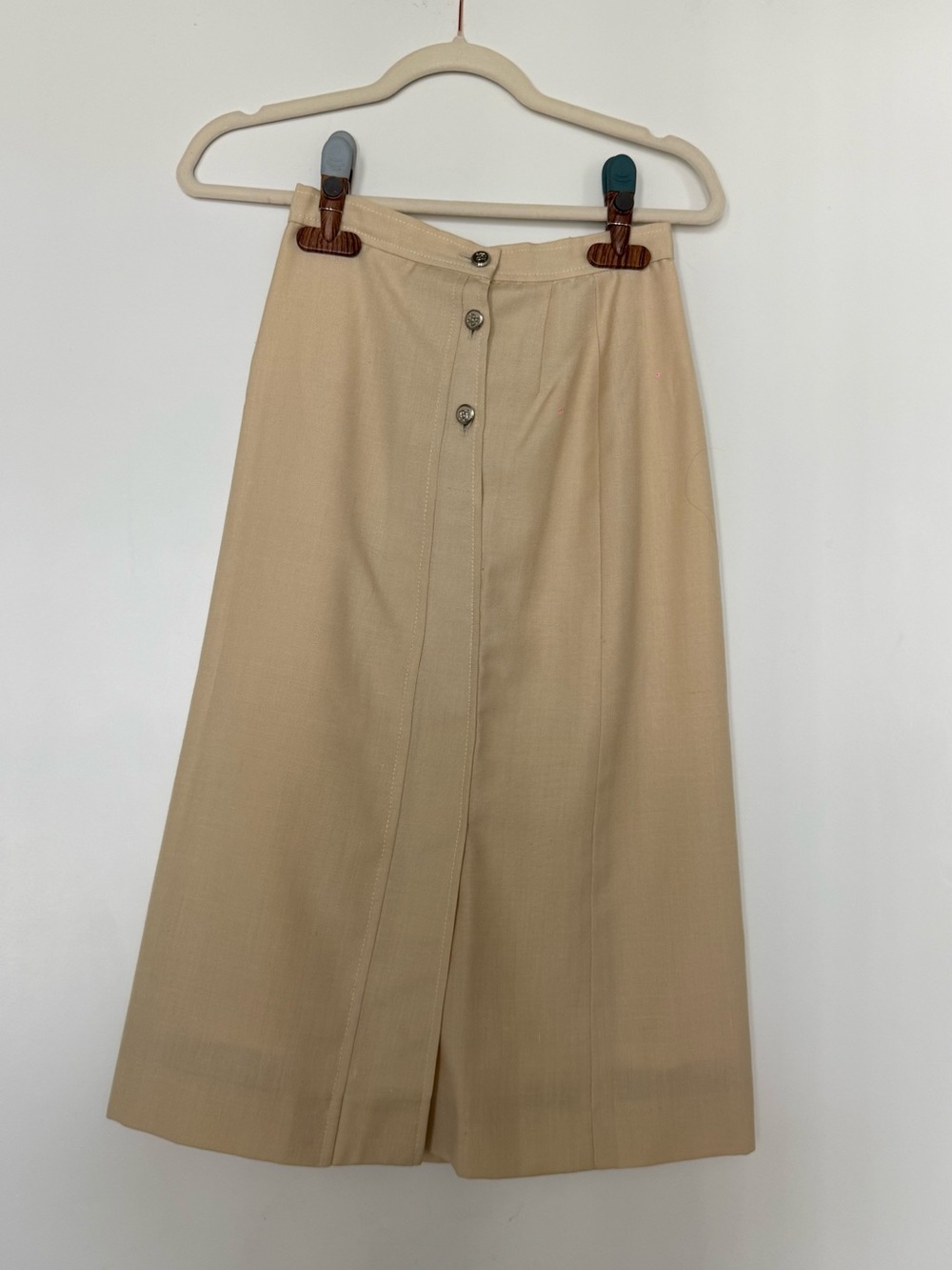 Roma Light Beige Skirt with Linen Texture
